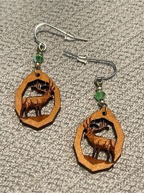 Elk Wood Earrings Made In Montana
